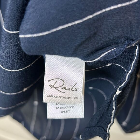 Rails - "Rhea" Stars and Stripes Necktie Blouse - Size XS, Navy Blue, White - Picture 12 of 13